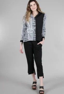 New Evie Lou Pucker Weave Flounce Jacket, Black Multi