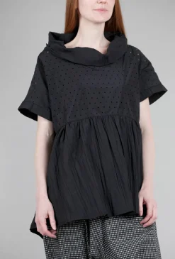 Best Sale Evie Lou Punched Gaia Tunic, Black Vertical