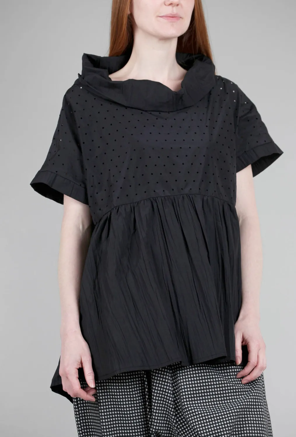 Best Sale Evie Lou Punched Gaia Tunic, Black Vertical