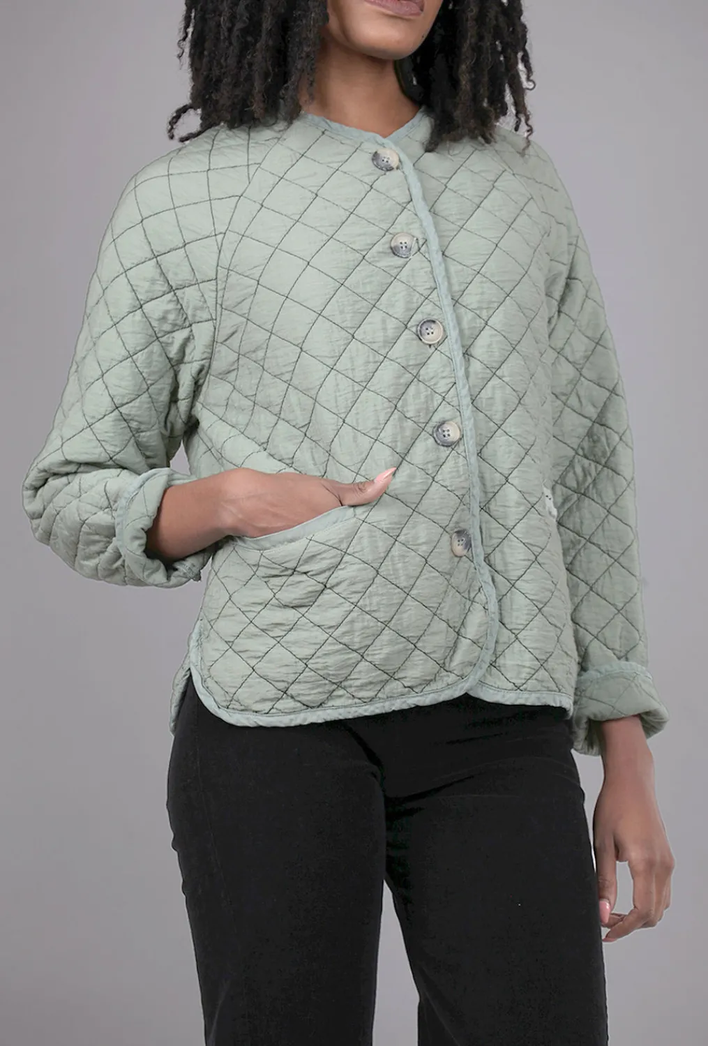 Flash Sale Evie Lou Quilted Easy Jacket, Tarragon