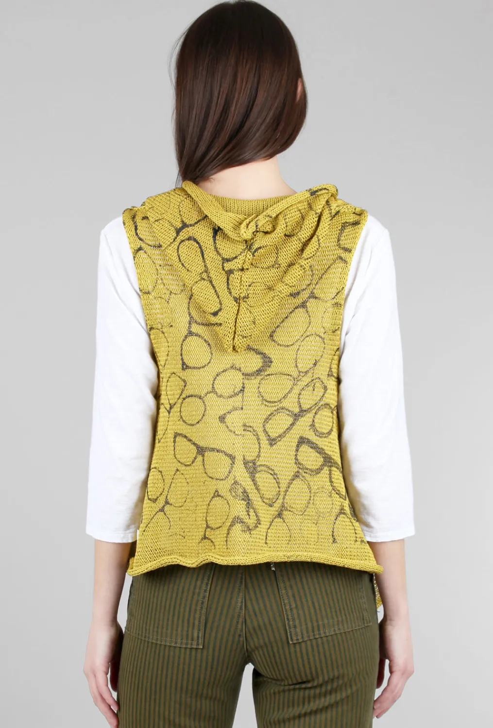 Hot Evie Lou Rana Swing Vest, Mustard/Glasses