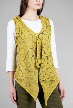Hot Evie Lou Rana Swing Vest, Mustard/Glasses