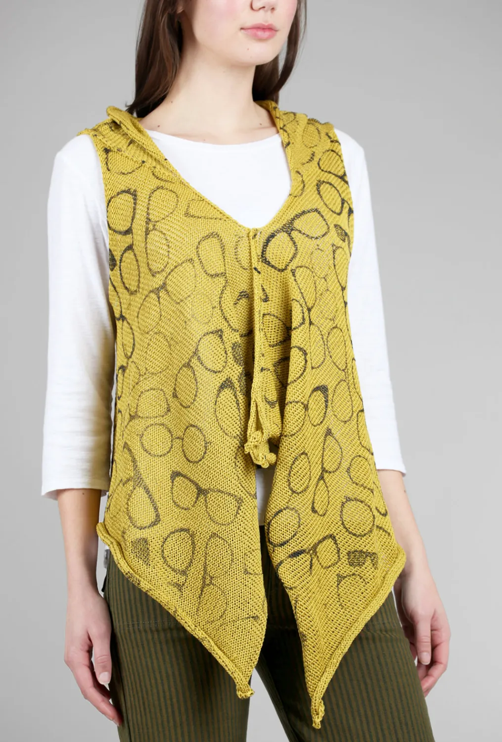 Hot Evie Lou Rana Swing Vest, Mustard/Glasses