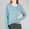 Clearance Evie Lou Raw Details Baby Crew, Opal