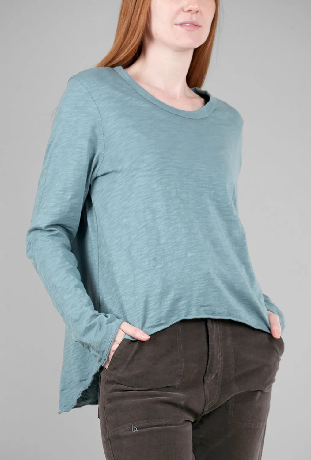 Clearance Evie Lou Raw Details Baby Crew, Opal