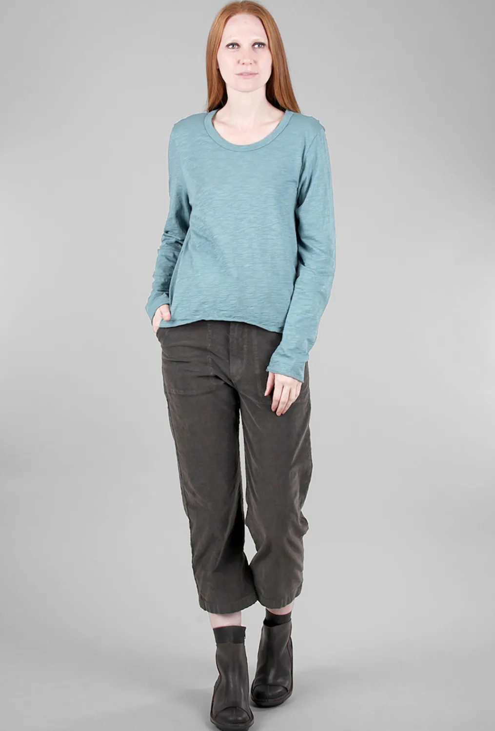 Clearance Evie Lou Raw Details Baby Crew, Opal