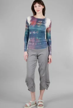 Best Sale Evie Lou Raw Edge Second Skin Print Top, Gaia/Angora