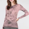 Best Evie Lou Raw Edge Second Skin Top, Antique Flora/Ash Rose