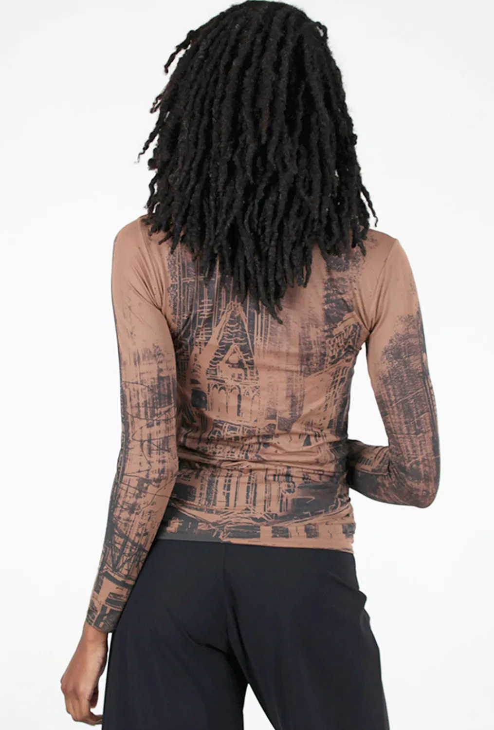 Shop Evie Lou Raw Edge Second Skin Top, Nyc/Cocoa