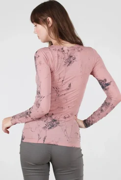 Best Evie Lou Raw Edge Second Skin Top, Antique Flora/Ash Rose