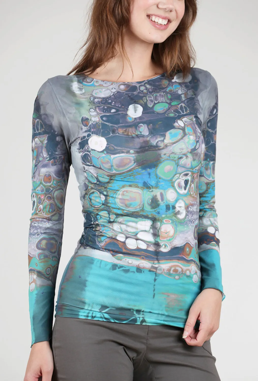 Best Sale Evie Lou Raw Edge Second Skin Top, Odyssey/Sea