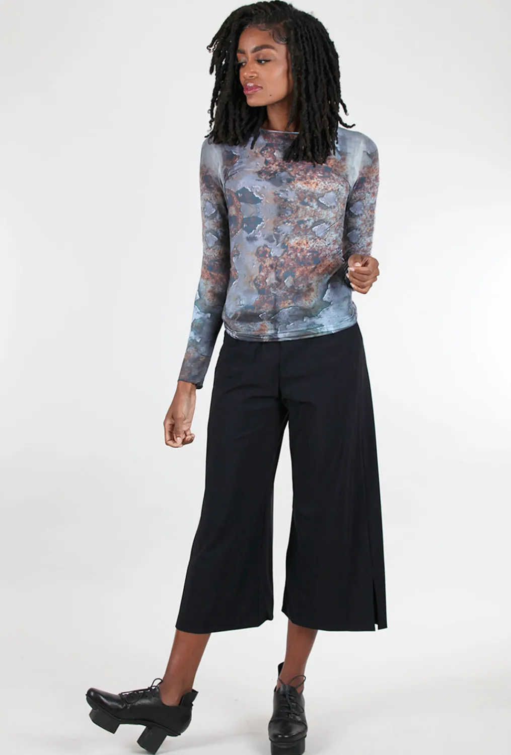 Best Sale Evie Lou Raw Edge Second Skin Top, Rusty Paint/Metal