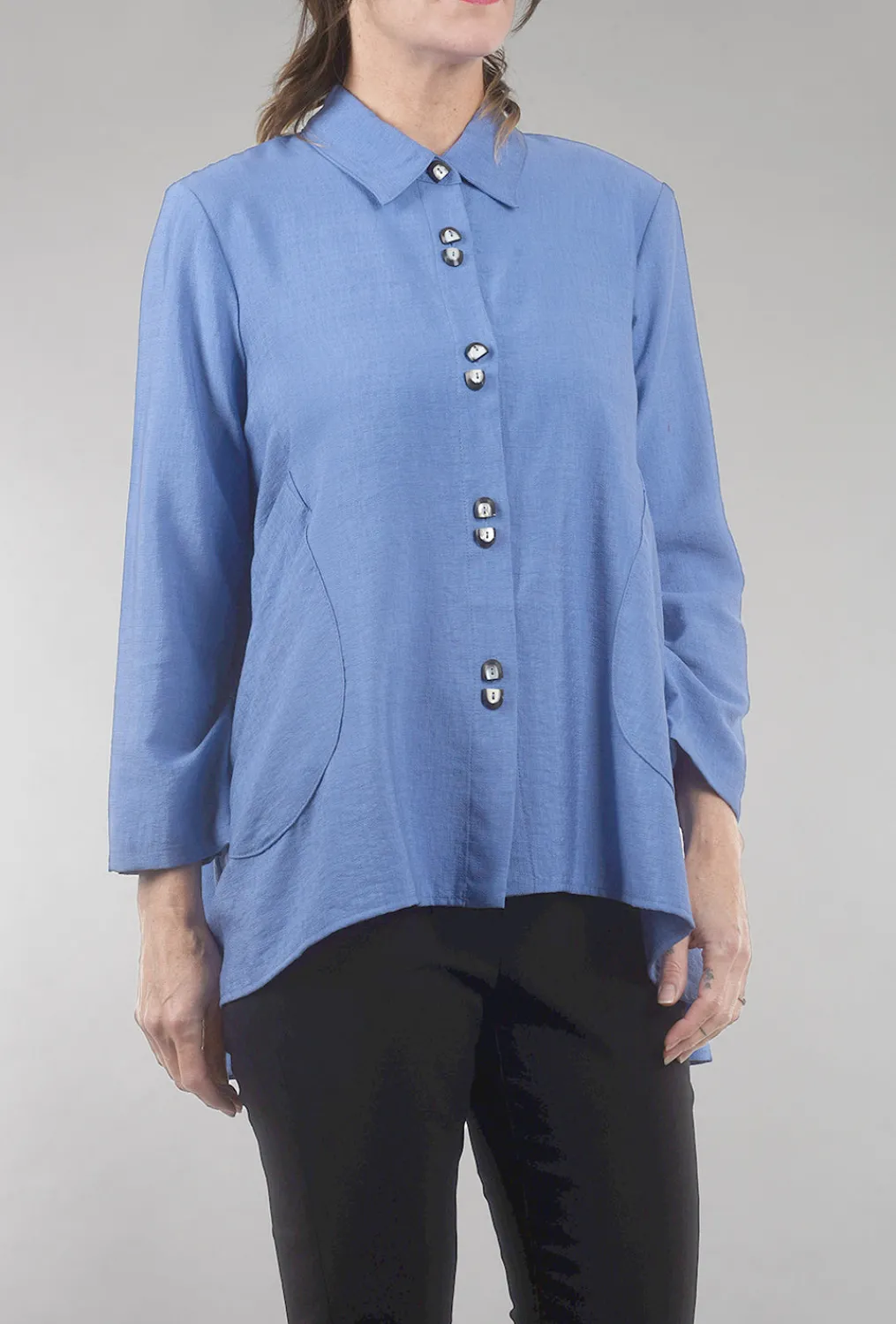 Shop Evie Lou Rayon Flowy Blouse, Periwinkle