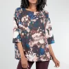 Discount Evie Lou Resort Print Top, Galassia Wine