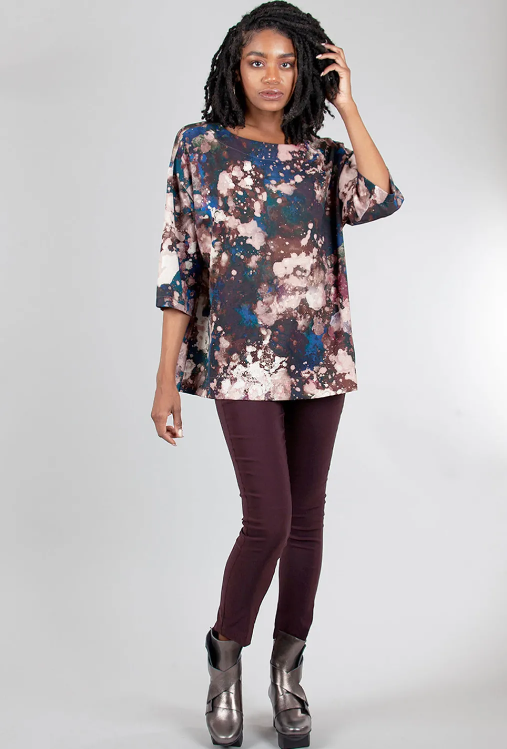 Discount Evie Lou Resort Print Top, Galassia Wine