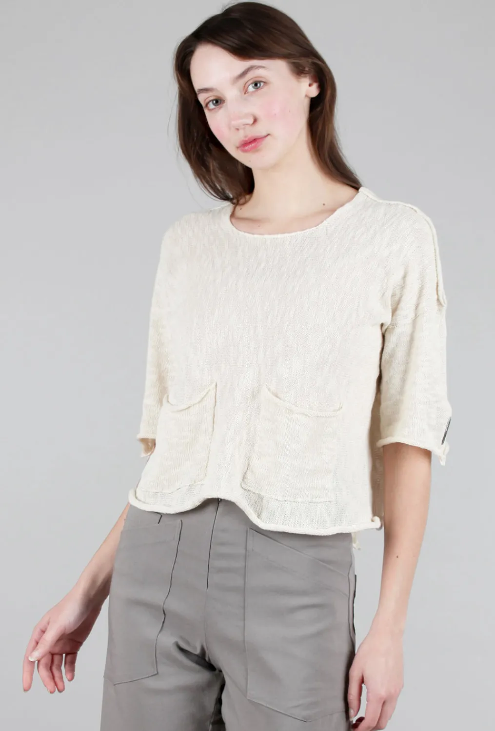 Store Evie Lou Reverse Pocket Sweater, Cream