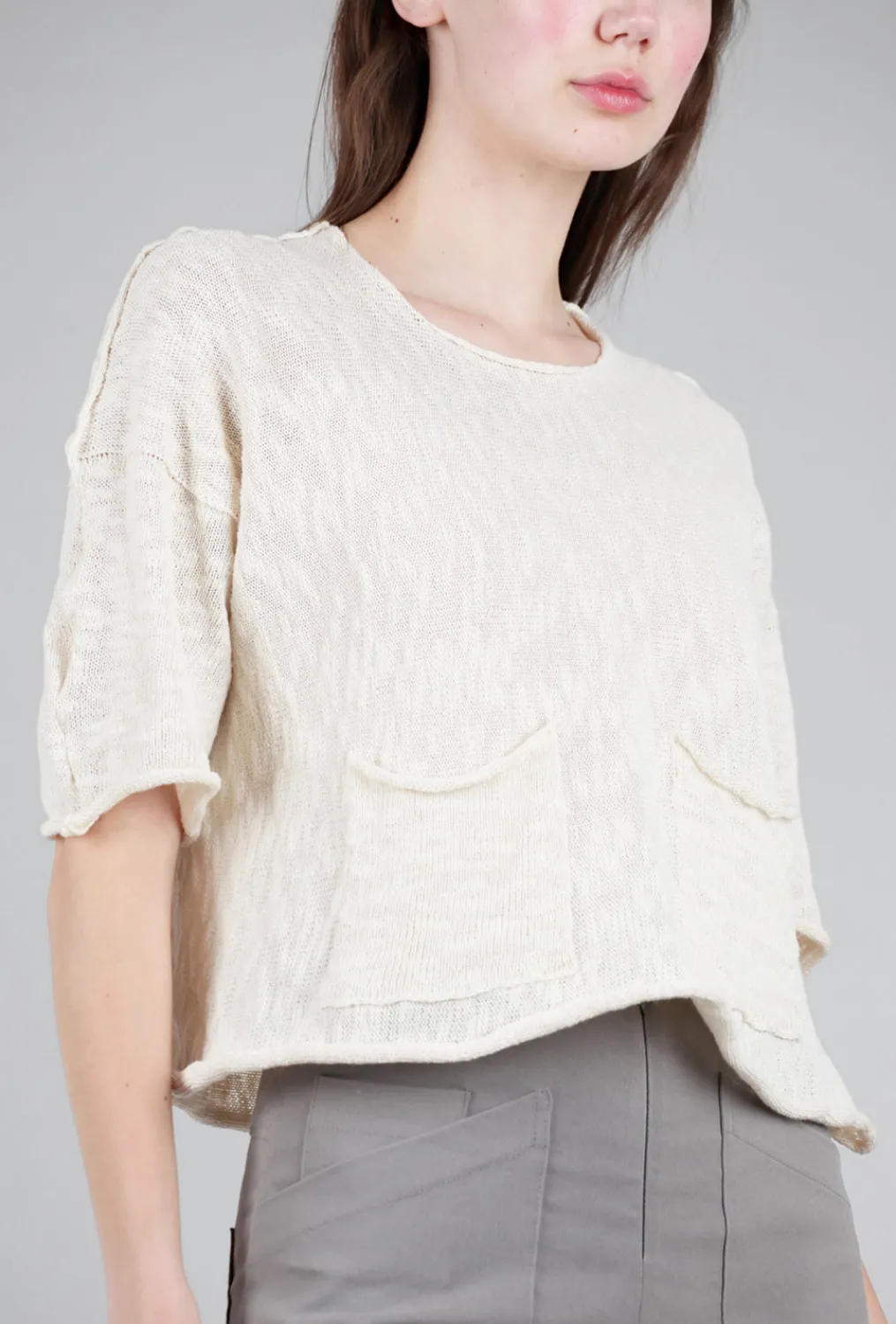 Store Evie Lou Reverse Pocket Sweater, Cream