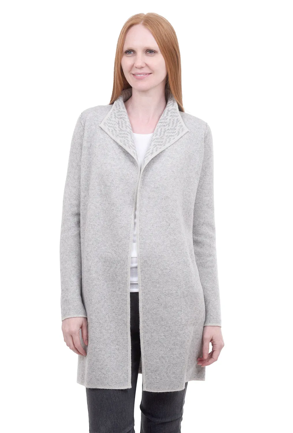 Outlet Evie Lou Reversible Jacquard Cardie, Agate/Sterling