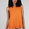 Online Evie Lou Rib Mix Trapeze Shell, Curry