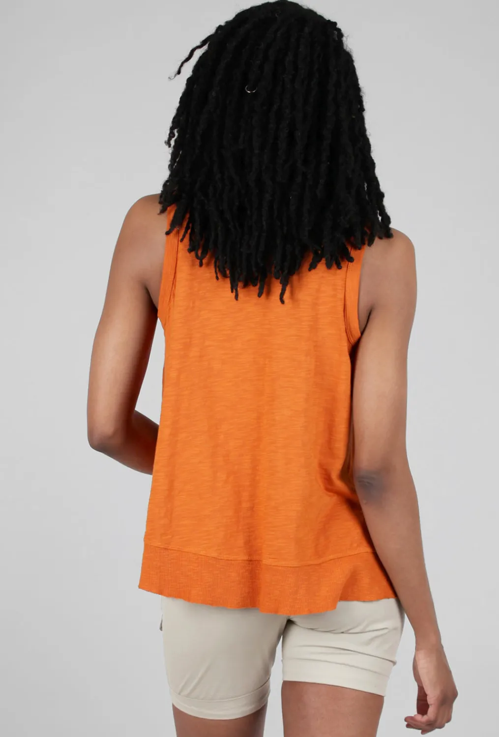 Online Evie Lou Rib Mix Trapeze Shell, Curry
