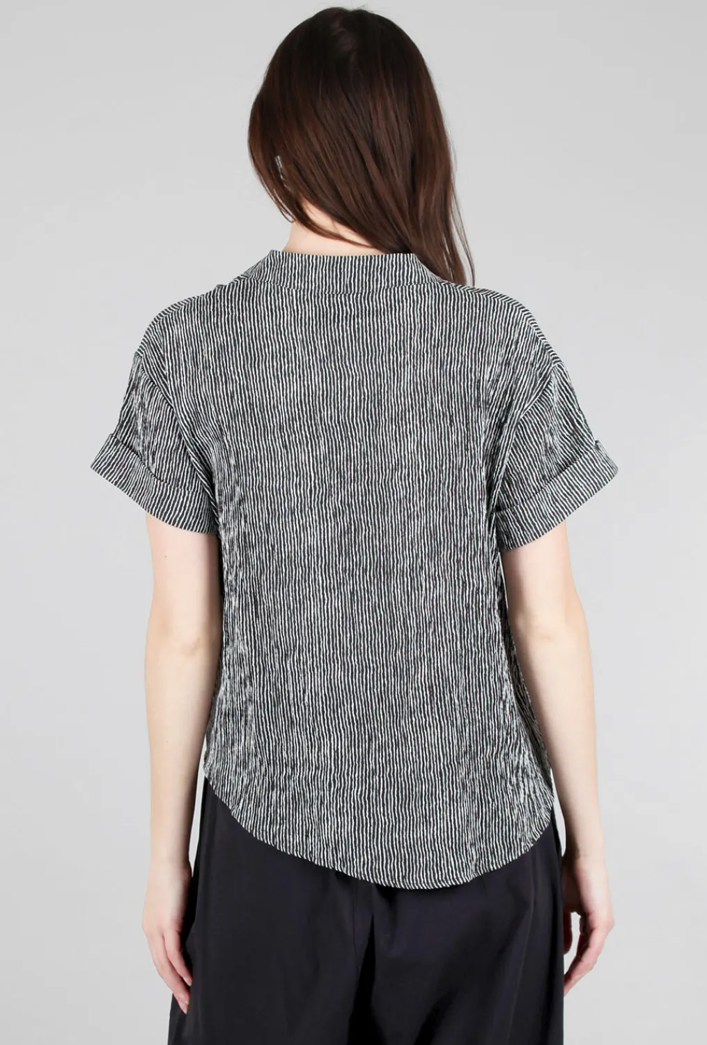 Fashion Evie Lou Ridge Stripe Mila Top, Black
