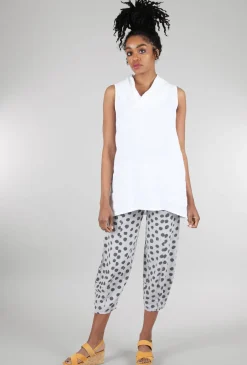 Flash Sale Evie Lou Roll-Neck Linen Tank, White