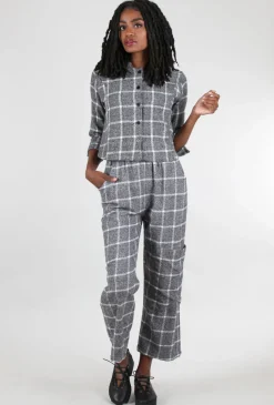 Best Sale Evie Lou Roseanne Flannel Pant, Gray Cambridge