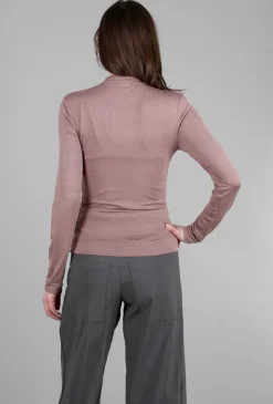 Best Evie Lou Ruched Mock Slim Top, Mocha