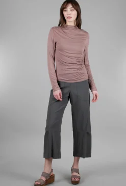 Best Evie Lou Ruched Mock Slim Top, Mocha