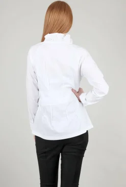 Best Evie Lou Ruffle Placket Shirt, White