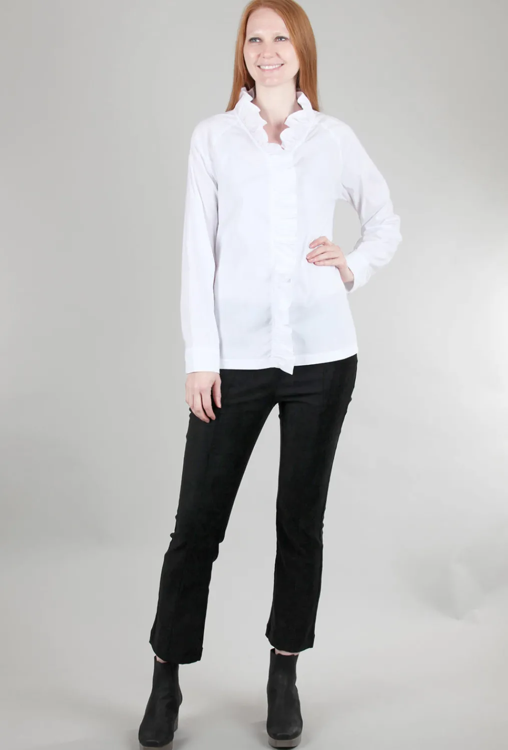 Best Evie Lou Ruffle Placket Shirt, White