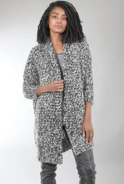 Best Sale Evie Lou Salt & Pepper Cardie, Black/White