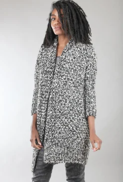 Best Sale Evie Lou Salt & Pepper Cardie, Black/White