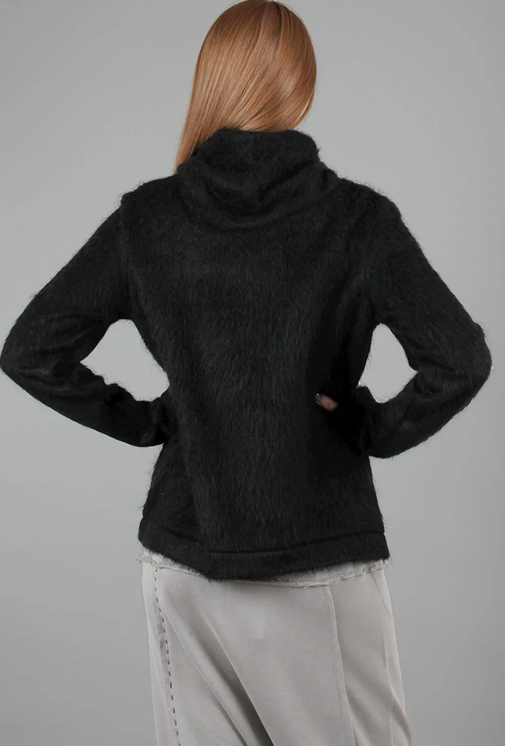 Best Evie Lou Salvada Faux-Fur Sweatshirt, Black