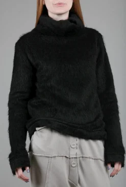 Best Evie Lou Salvada Faux-Fur Sweatshirt, Black