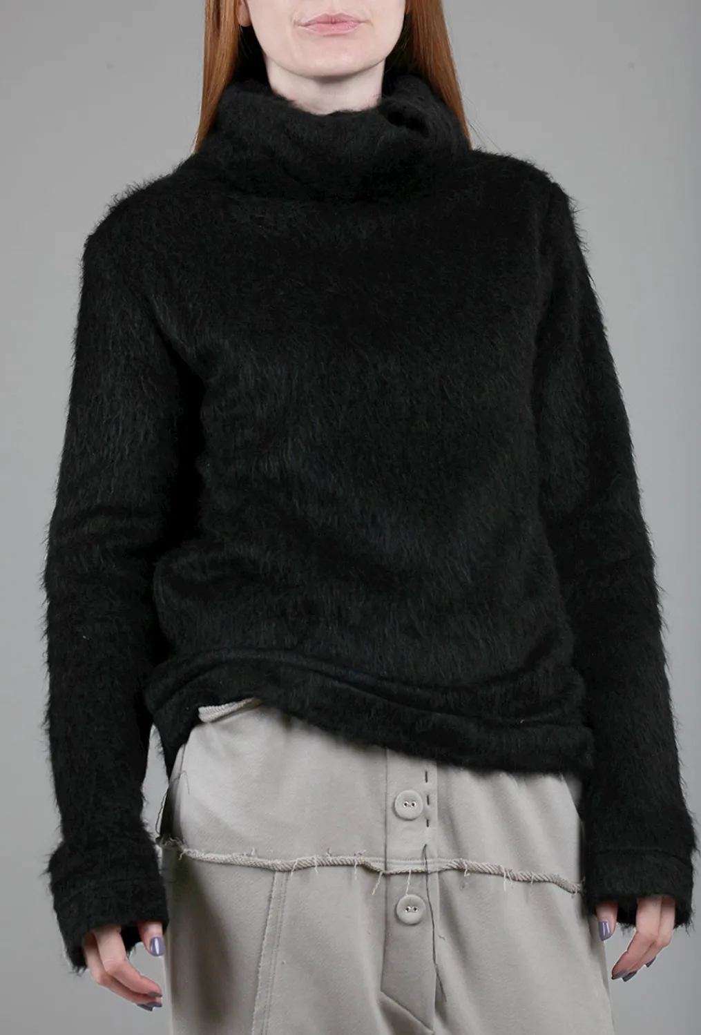 Best Evie Lou Salvada Faux-Fur Sweatshirt, Black