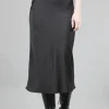 Flash Sale Evie Lou Sateen Bias Skirt, Black