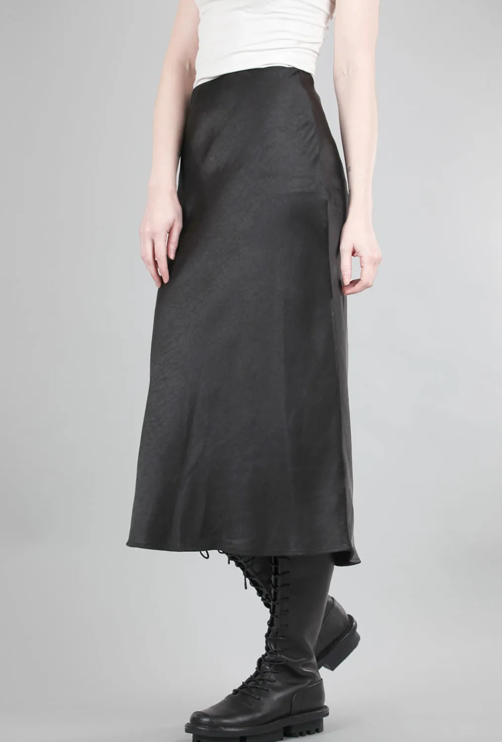 Flash Sale Evie Lou Sateen Bias Skirt, Black