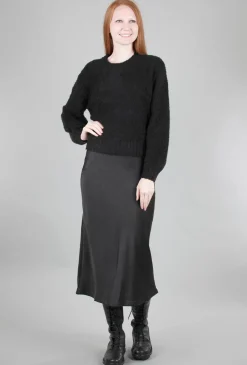 Flash Sale Evie Lou Sateen Bias Skirt, Black