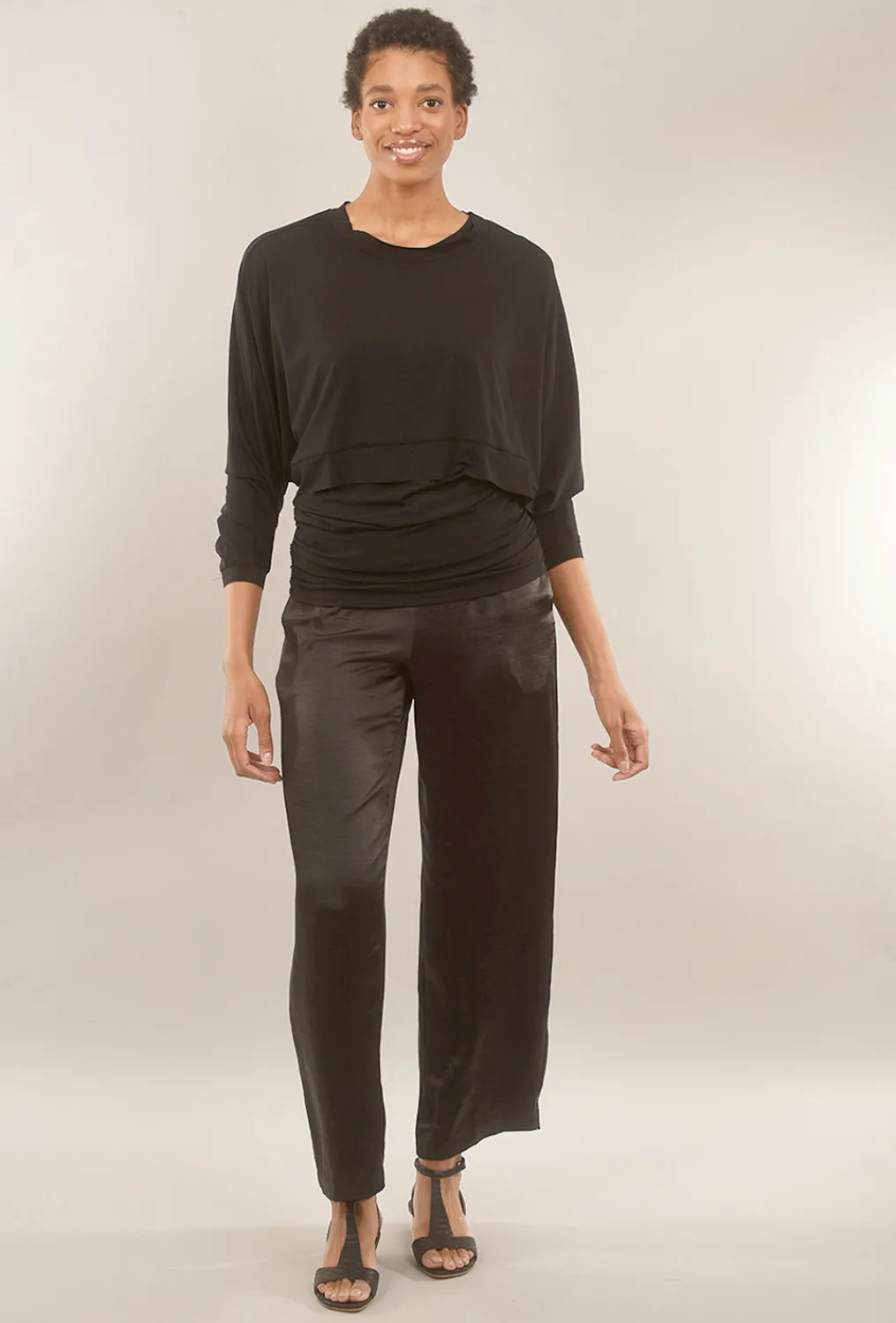 Cheap Evie Lou Sateen Pj Pants, Black