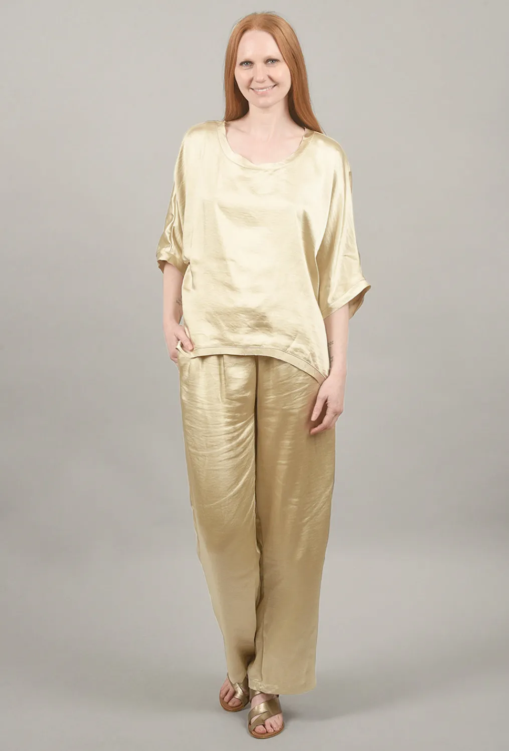 Best Sale Evie Lou Sateen Pj Pants, Sand