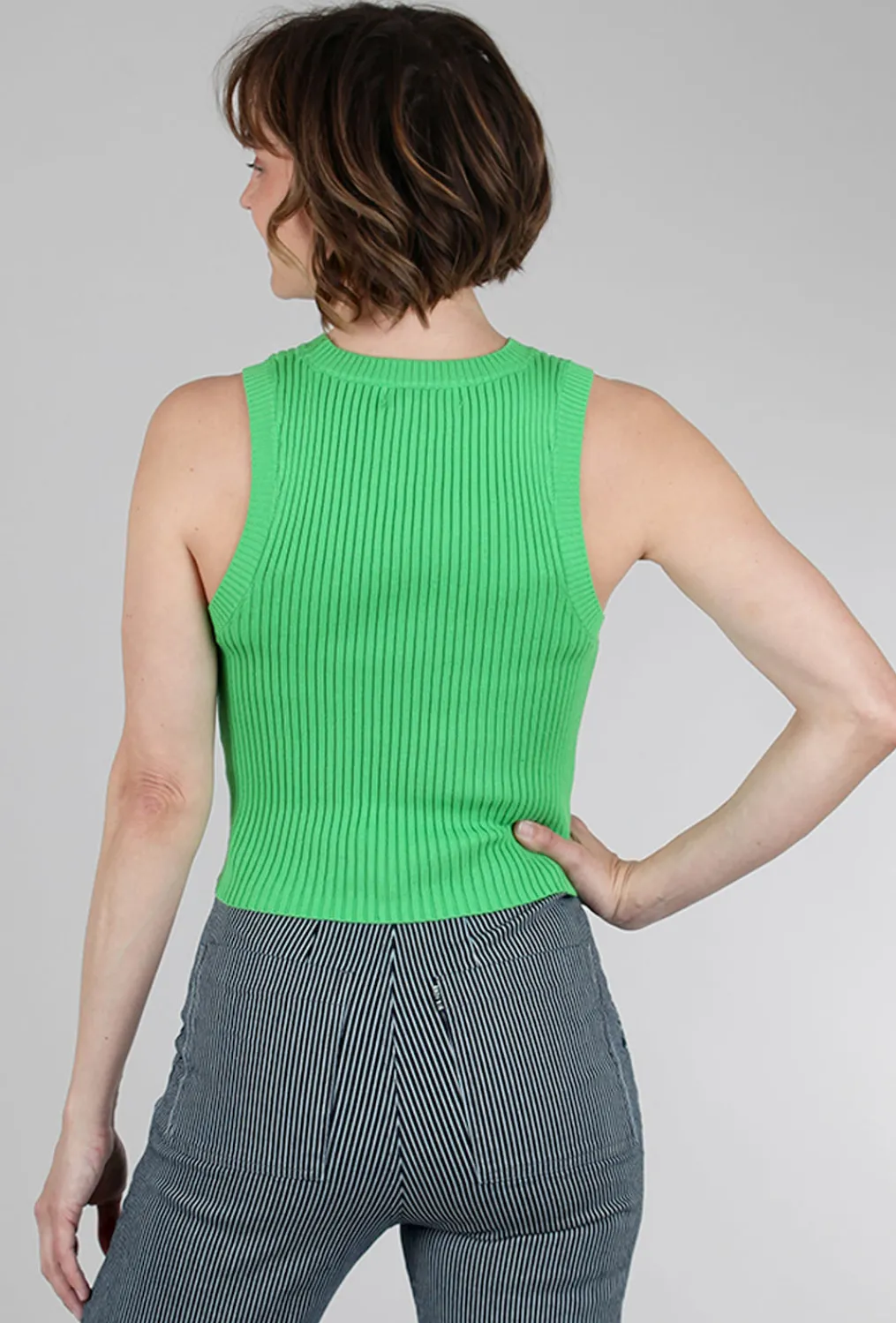 Cheap Evie Lou Sawyer Cropped Sweater Tank, Kelly Green