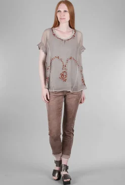 Store Evie Lou Scrolls Chiffon Blouse, Desert Taupe