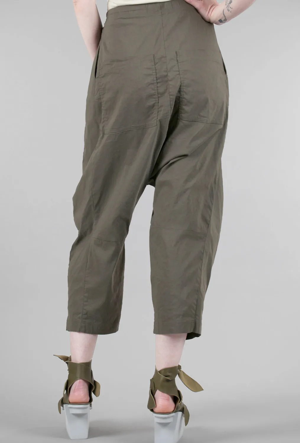 Clearance Evie Lou Seamed Baggy Pant, Olive