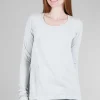 Outlet Evie Lou Seamed Scoop Tee, Ice