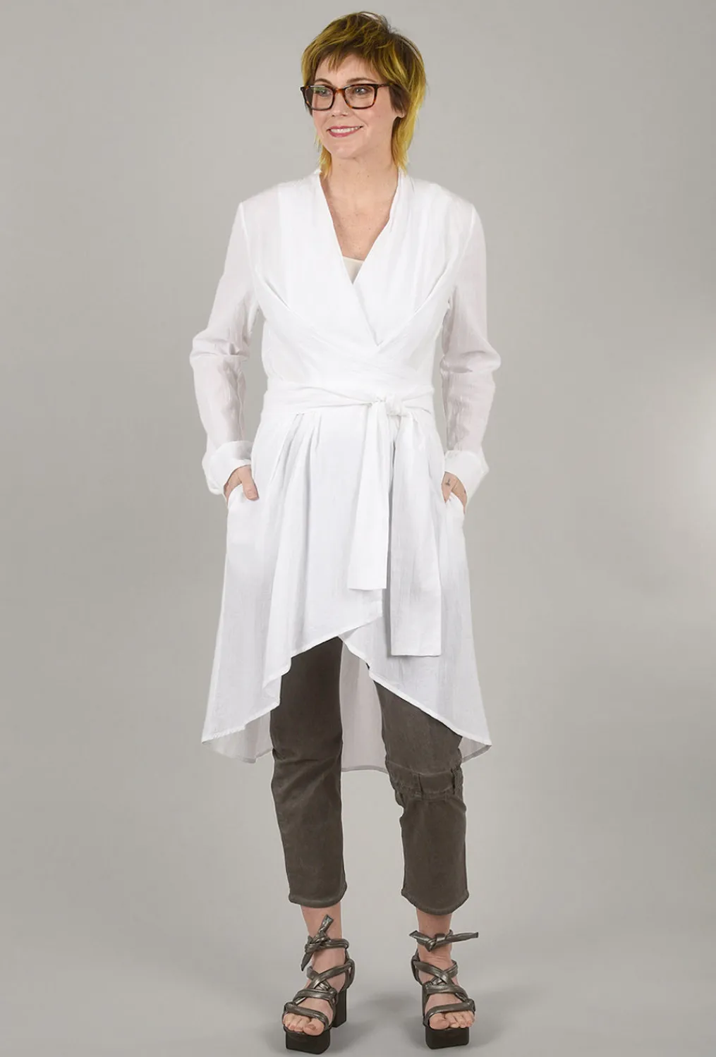 Shop Evie Lou Setya Wrap Blouse, White