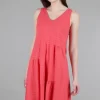 Clearance Evie Lou Shadow Stripe Patch Dress, Harbor Red