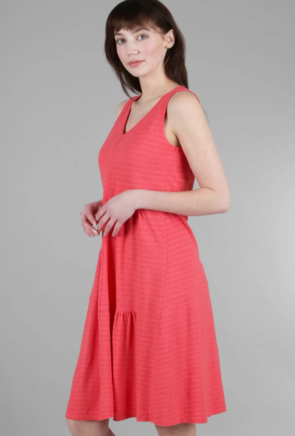 Clearance Evie Lou Shadow Stripe Patch Dress, Harbor Red