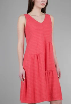 Clearance Evie Lou Shadow Stripe Patch Dress, Harbor Red