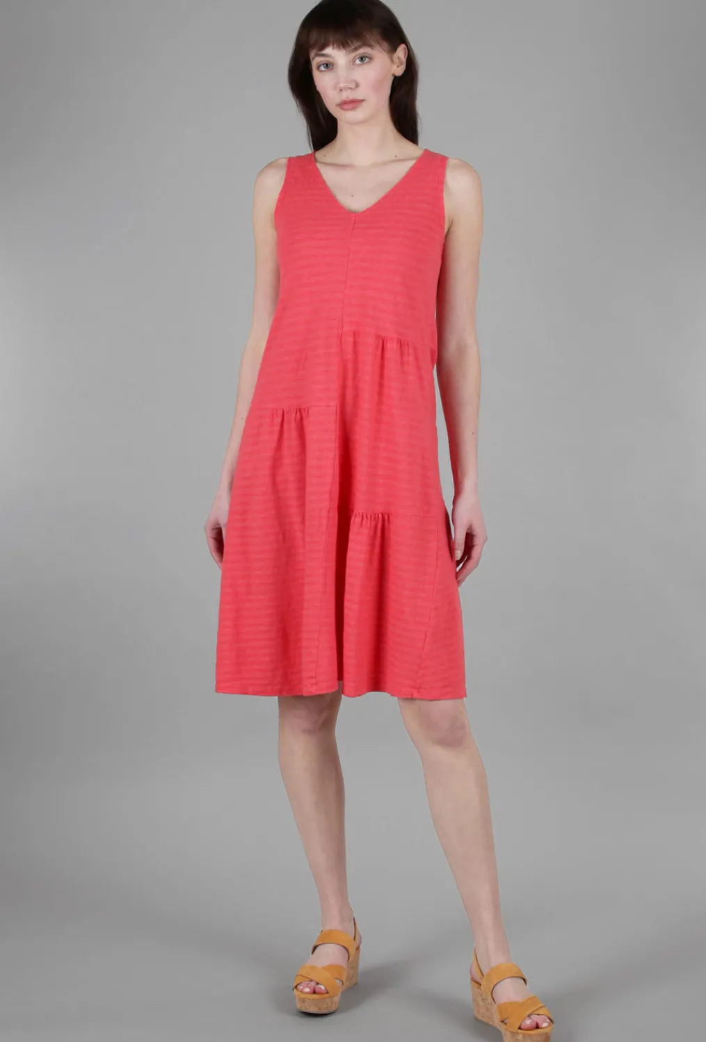 Clearance Evie Lou Shadow Stripe Patch Dress, Harbor Red